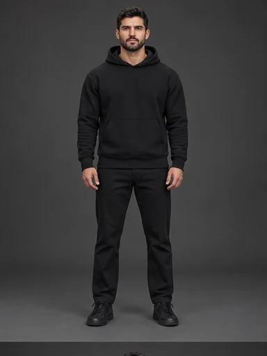 Full body model wearing a Neurovisionist hoodie