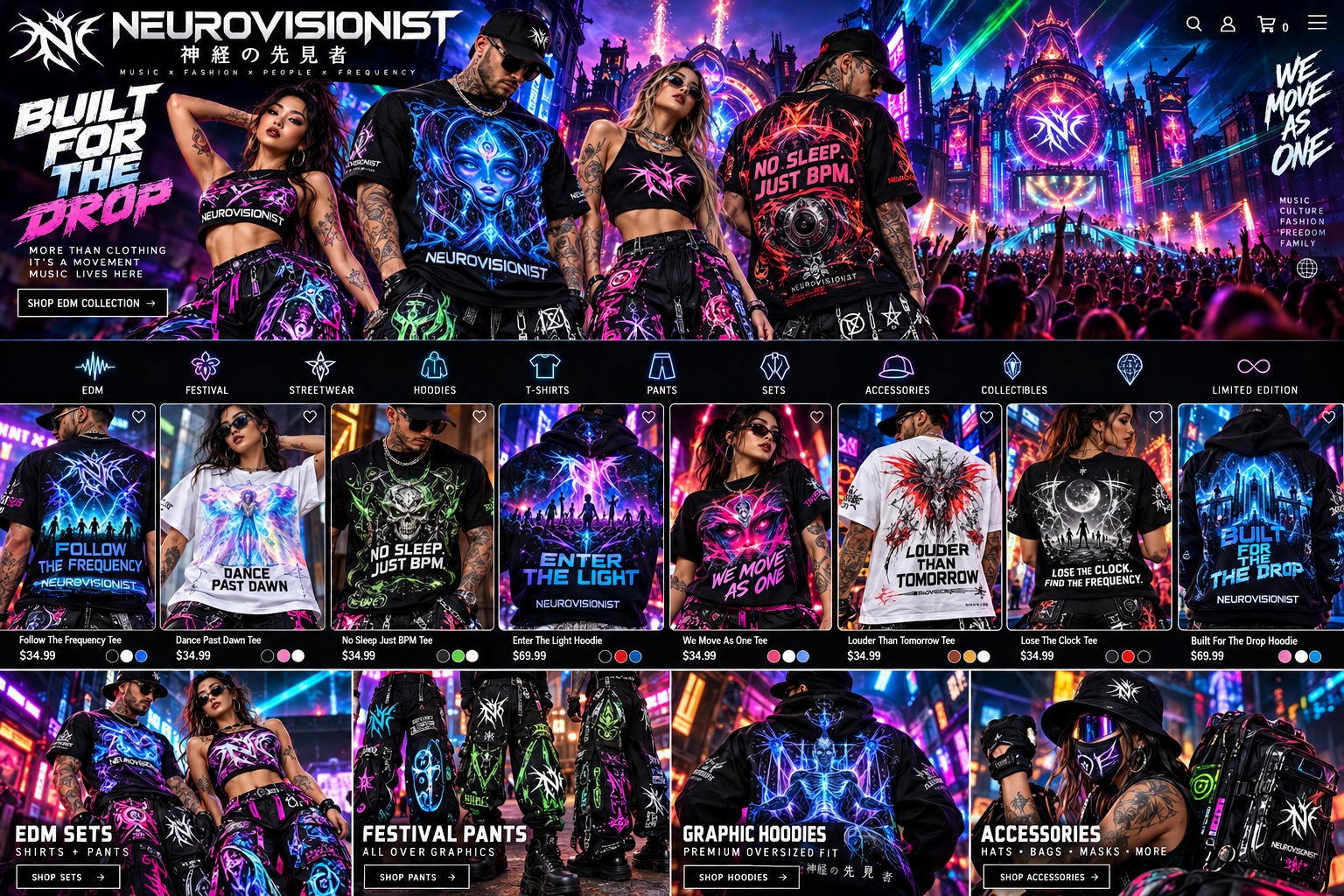Neurovisionist EDM Festival Drop storefront